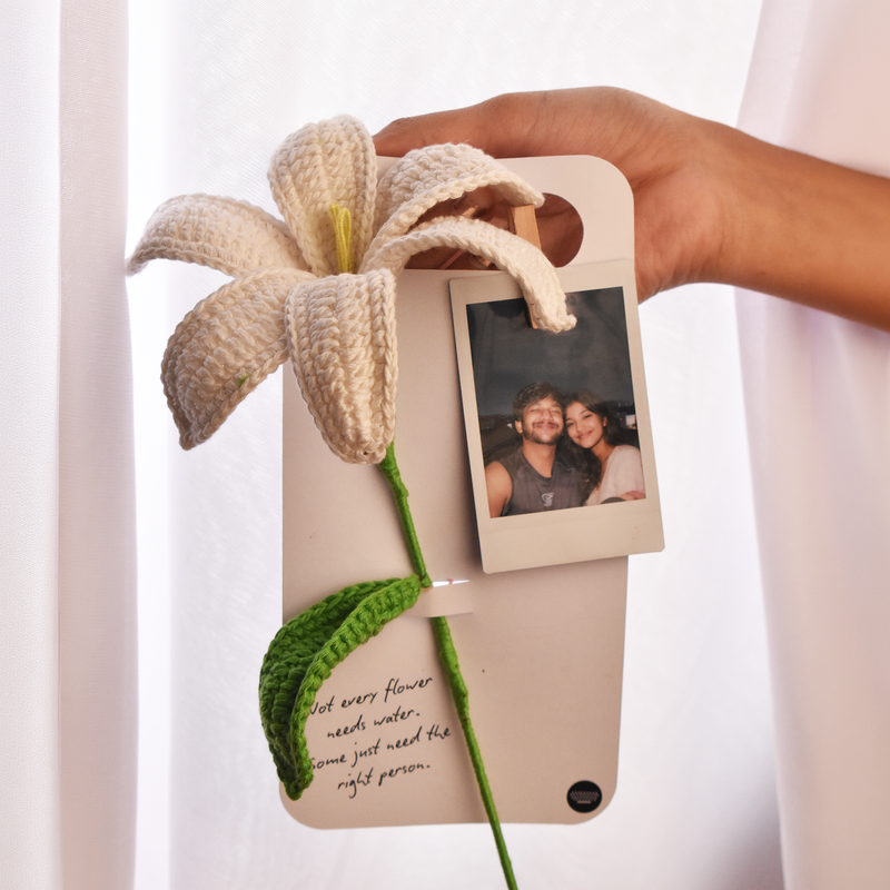 Miss You Lily | Crochet Flower Photo Card