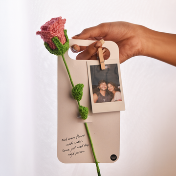 First Crush Rose | Crochet Flower Photo Card