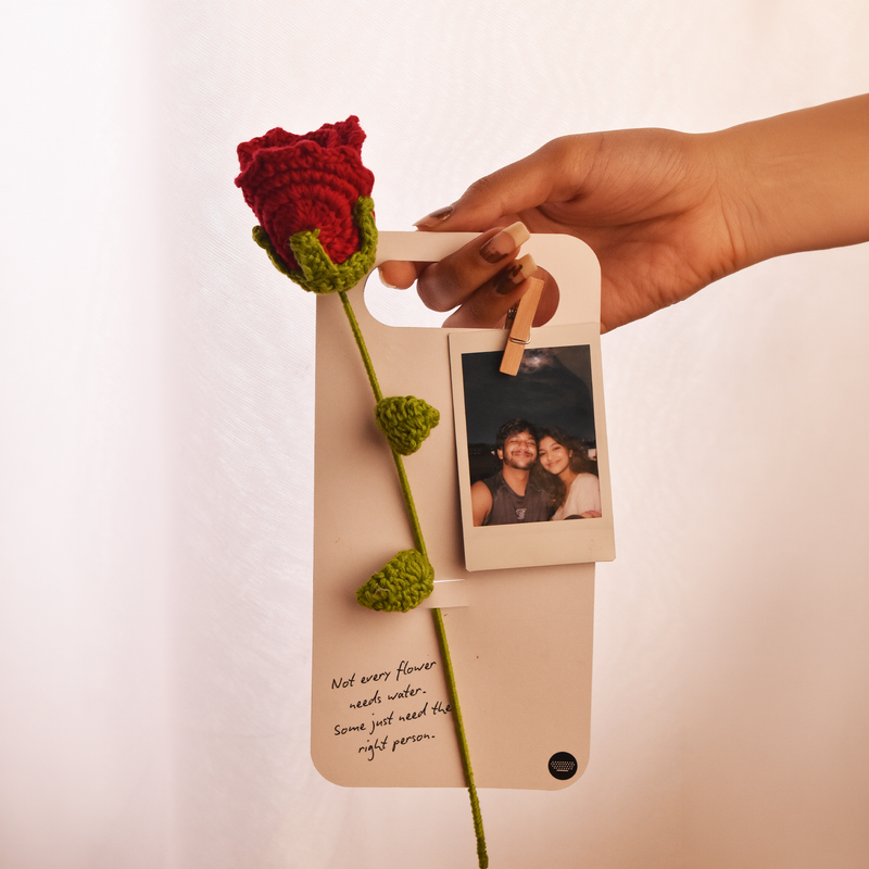 Forever Rose | Crochet Flower Photo Card