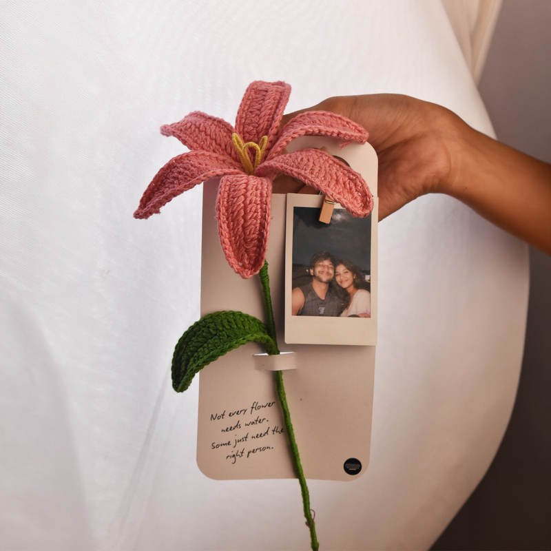 Still Here Lily | Crochet Flower Photo Card