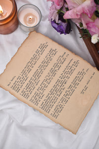 Personalised – Typewritten letter with floral backdrop