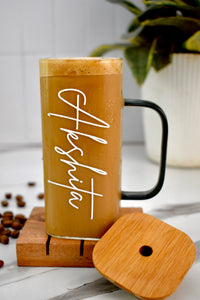 Personalised – Square Glasscans with Handle